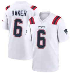 Men's Javon Baker New England Patriots No.6 Game Jersey - White