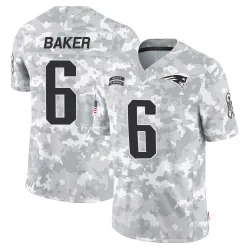 Men's Javon Baker New England Patriots No.6 Limited 2024 Salute to Service Jersey - Arctic Camo