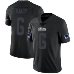 Men's Javon Baker New England Patriots No.6 Limited Jersey - Black Impact