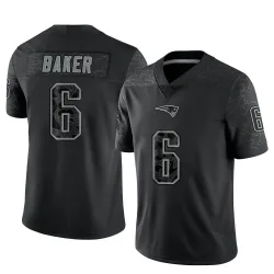 Men's Javon Baker New England Patriots No.6 Limited Reflective Jersey - Black