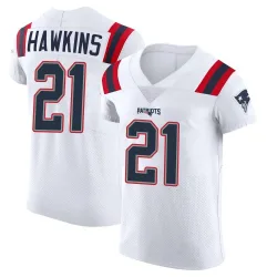 Men's Jaylinn Hawkins New England Patriots No.21 Elite Vapor Untouchable Jersey - White