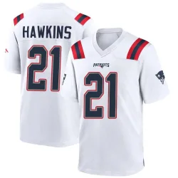 Men's Jaylinn Hawkins New England Patriots No.21 Game Jersey - White