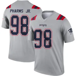 Men's Jeremiah Pharms Jr. New England Patriots No.98 Legend Inverted Jersey - Gray