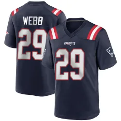 Men's Jeremiah Webb New England Patriots No.29 Game Team Color Jersey - Navy Blue