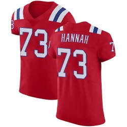 Men's John Hannah New England Patriots No.73 Elite Vapor Untouchable Alternate Jersey - Red