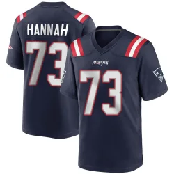 Men's John Hannah New England Patriots No.73 Game Team Color Jersey - Navy Blue