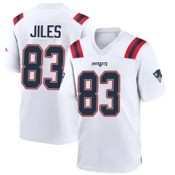 Men's John Jiles New England Patriots No.83 Game Jersey - White