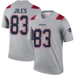 Men's John Jiles New England Patriots No.83 Legend Inverted Jersey - Gray