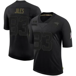 Men's John Jiles New England Patriots No.83 Limited 2020 Salute To Service Jersey - Black