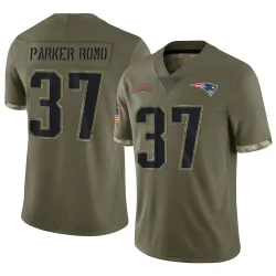 Men's John Parker Romo New England Patriots No.37 Limited 2022 Salute To Service Jersey - Olive