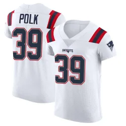Men's Jordan Polk New England Patriots No.39 Elite Vapor Untouchable Jersey - White