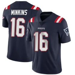 Men's Josh Minkins New England Patriots No.16 Limited Team Color Vapor Untouchable Jersey - Navy