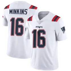 Men's Josh Minkins New England Patriots No.16 Limited Vapor Untouchable Jersey - White