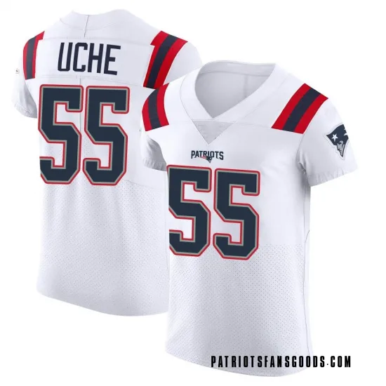 Men's Josh Uche New England Patriots No.55 Elite Vapor Untouchable Jersey - White
