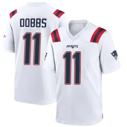 Men's Joshua Dobbs New England Patriots No.11 Game Jersey - White