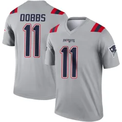 Men's Joshua Dobbs New England Patriots No.11 Legend Inverted Jersey - Gray