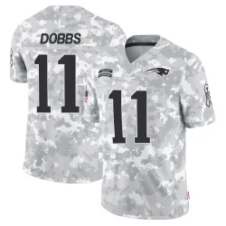 Men's Joshua Dobbs New England Patriots No.11 Limited 2024 Salute to Service Jersey - Arctic Camo