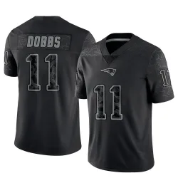 Men's Joshua Dobbs New England Patriots No.11 Limited Reflective Jersey - Black