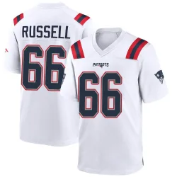 Men's Jotham Russell New England Patriots No.66 Game Jersey - White