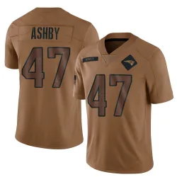 Men's Julian Ashby New England Patriots No.47 Limited 2023 Salute To Service Jersey - Brown