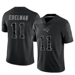 Men's Julian Edelman New England Patriots No.11 Limited Reflective Jersey - Black