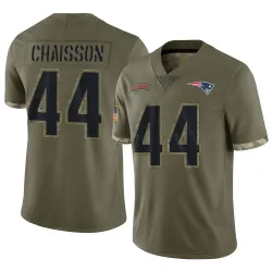 Men's K'Lavon Chaisson New England Patriots No.44 Limited 2022 Salute To Service Jersey - Olive