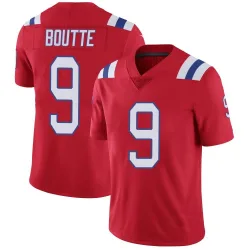 Men's Kayshon Boutte New England Patriots No.9 Limited Vapor Untouchable Alternate Jersey - Red