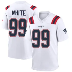 Men's Keion White New England Patriots No.99 Game Jersey - White
