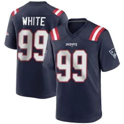 Men's Keion White New England Patriots No.99 Game Team Color Jersey - Navy Blue