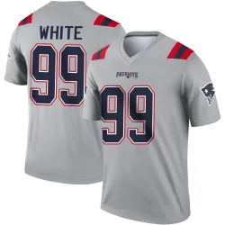 Men's Keion White New England Patriots No.99 Legend Inverted Jersey - Gray