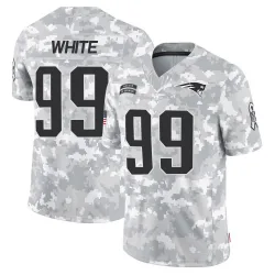 Men's Keion White New England Patriots No.99 Limited 2024 Salute to Service Jersey - Arctic Camo