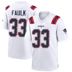Men's Kevin Faulk New England Patriots No.33 Game Jersey - White