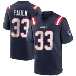 Men's Kevin Faulk New England Patriots No.33 Game Team Color Jersey - Navy Blue