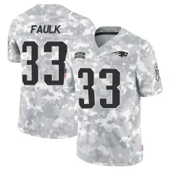Men's Kevin Faulk New England Patriots No.33 Limited 2024 Salute to Service Jersey - Arctic Camo