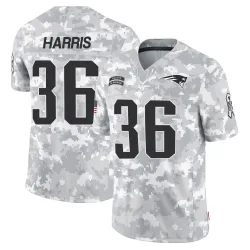 Men's Kevin Harris New England Patriots No.36 Limited 2024 Salute to Service Jersey - Arctic Camo