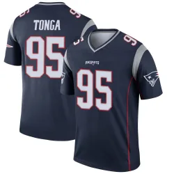 Men's Khyiris Tonga New England Patriots No.95 Legend Jersey - Navy