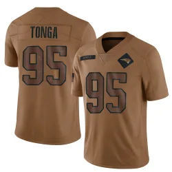 Men's Khyiris Tonga New England Patriots No.95 Limited 2023 Salute To Service Jersey - Brown