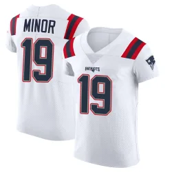 Men's Kobee Minor New England Patriots No.19 Elite Vapor Untouchable Jersey - White