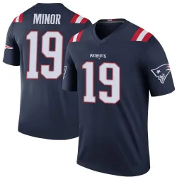 Men's Kobee Minor New England Patriots No.19 Legend Color Rush Jersey - Navy
