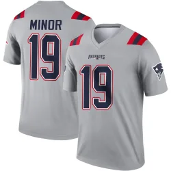 Men's Kobee Minor New England Patriots No.19 Legend Inverted Jersey - Gray