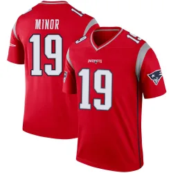 Men's Kobee Minor New England Patriots No.19 Legend Inverted Jersey - Red