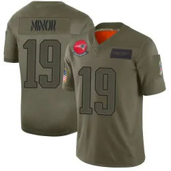 Men's Kobee Minor New England Patriots No.19 Limited 2019 Salute to Service Jersey - Camo