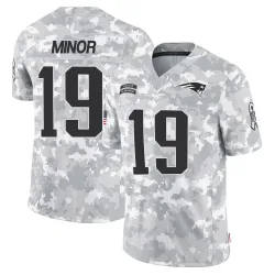 Men's Kobee Minor New England Patriots No.19 Limited 2024 Salute to Service Jersey - Arctic Camo