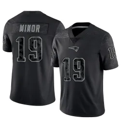 Men's Kobee Minor New England Patriots No.19 Limited Reflective Jersey - Black
