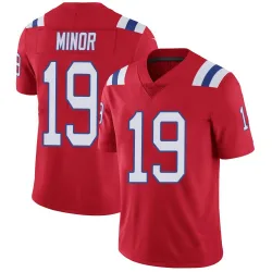 Men's Kobee Minor New England Patriots No.19 Limited Vapor Untouchable Alternate Jersey - Red