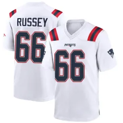 Men's Kody Russey New England Patriots No.66 Game Jersey - White
