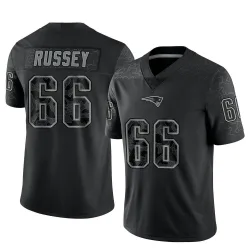 Men's Kody Russey New England Patriots No.66 Limited Reflective Jersey - Black