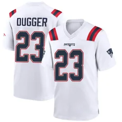 Men's Kyle Dugger New England Patriots No.23 Game Jersey - White