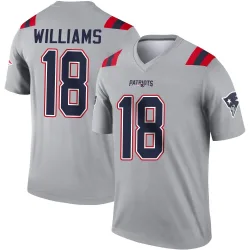 Men's Kyle Williams New England Patriots No.18 Legend Inverted Jersey - Gray