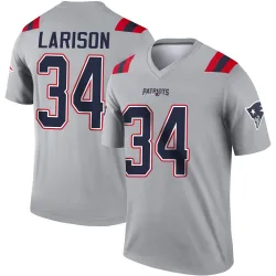 Men's Lan Larison New England Patriots No.34 Legend Inverted Jersey - Gray